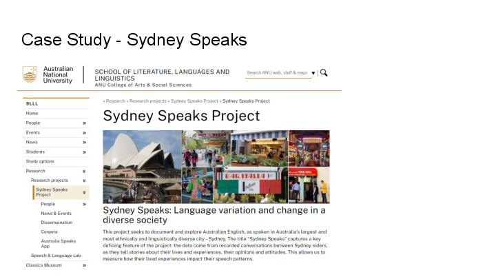 Slide: 6 Case Study - Sydney Speaks