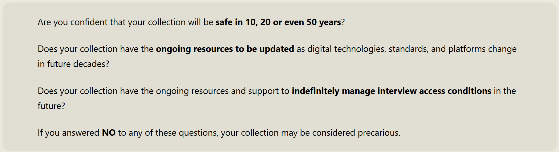 Fig 1: What is a precarious collection? Fig 1: What is a precarious collection?