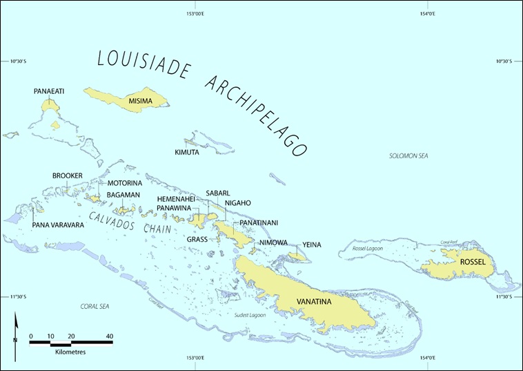 Map of Louisiade Archipelago