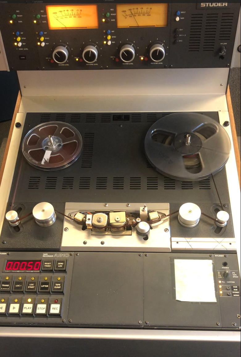 A Studer reel-to-reel tape player.
