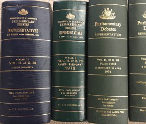 Several volumes of Hansard