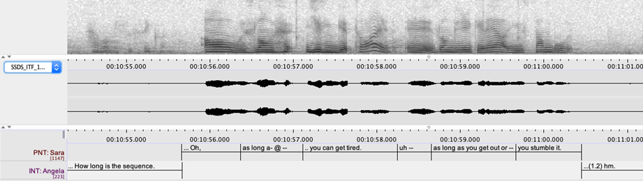 Sample SSDS transcript time-aligned in ELAN [SSDS_ITF_120_Sara]