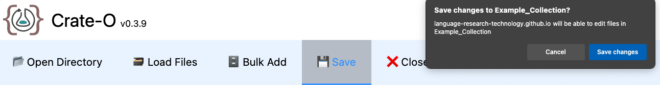 Crate-O: Save RO-Crate Crate-O: Save RO-Crate