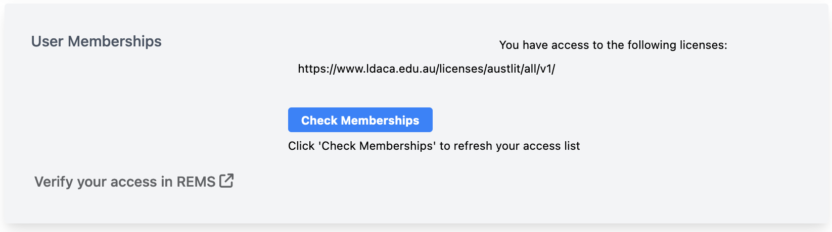 LDaCA-REMS User Memberships LDaCA-REMS User Memberships