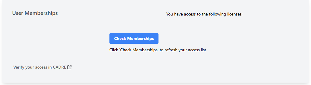 User Memberships User Memberships