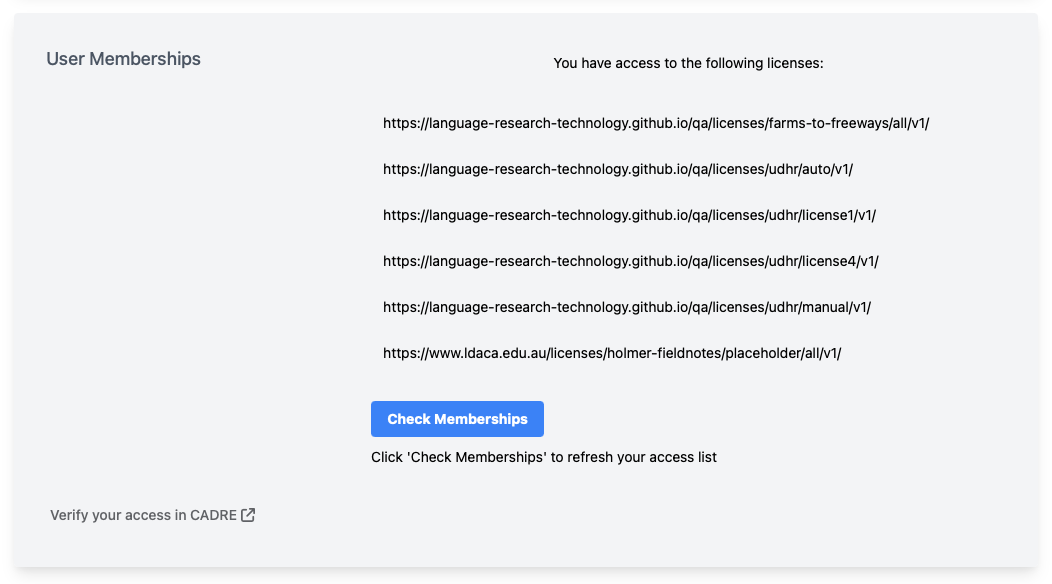 User Memberships User Memberships