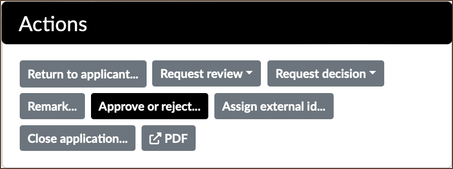 REMS: Application Form Actions REMS: Application Form Actions