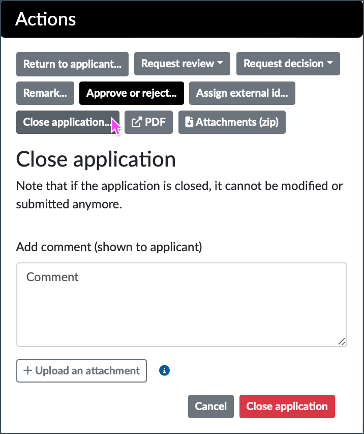 REMS: Close Application REMS: Close Application