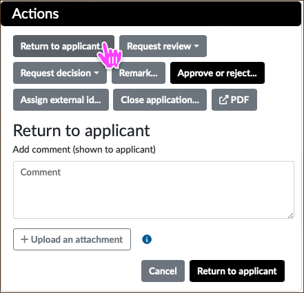 REMS: Return Application to Applicant REMS: Return Application to Applicant